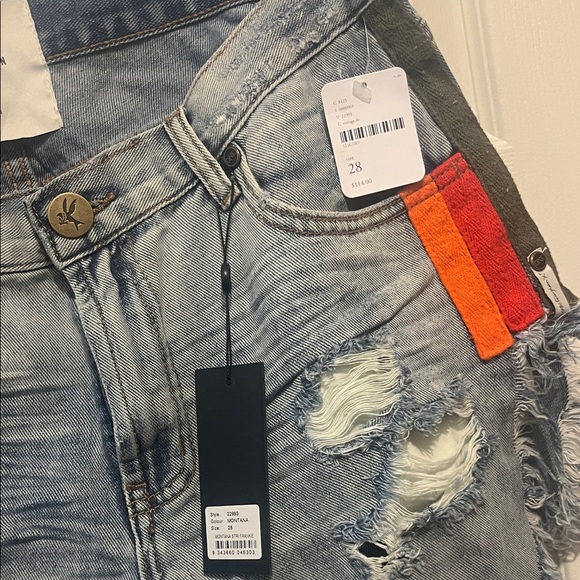 One Teaspoon Light Blue Denim Shorts - Picture 3 of 9